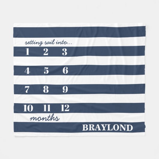 Nautic Anchor Monthly Meilenstein Blanket Fleecedecke (Vorderseite (Horizontal))