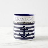 Nautic Anchor Motif Wählen Sie Ihre Farbe individu Zweifarbige Tasse (Mittel)