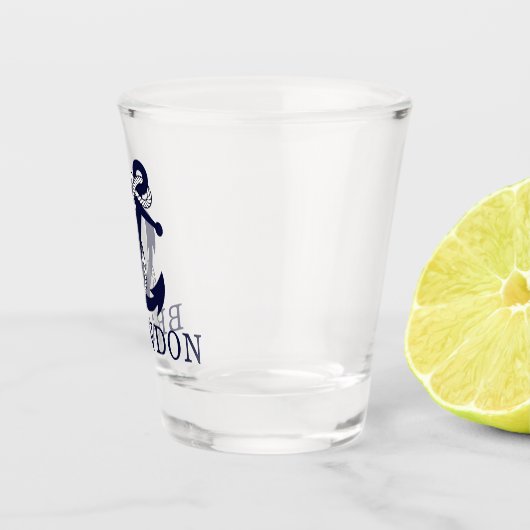 Nautic Anchor Motif Wählen Sie Ihren Namen individ Schnapsglas (Rechts)