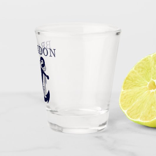 Nautic Anchor Motif Wählen Sie Ihren Namen individ Schnapsglas (Rechts)