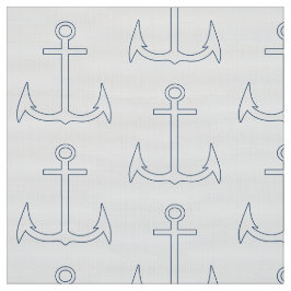 Nautic Anchor Muster White Stoff