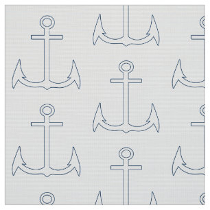 Nautic Anchor Muster White Stoff