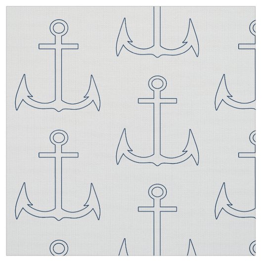 Nautic Anchor Muster White Stoff (Muster)