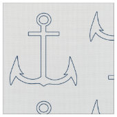 Nautic Anchor Muster White Stoff (Nahaufnahme)