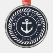 Nautic Anchor | Name des Schiffes Ornament Aus Metall (Vorne)
