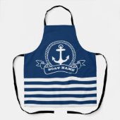 Nautic, Anchor Navy Blau Streifen Schürze (Vorderseite)