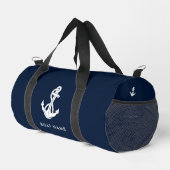 Nautic Anchor Navy Blue Boat Crew Custom Duffle Bag (Rechte Ecke)