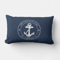 Nautic Anchor Navy Blue Boat Name Custom