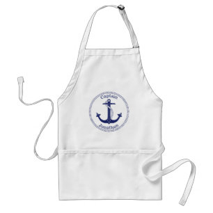 Nautic Anchor Navy Blue Captain Personalisiert Schürze
