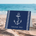 Nautic Anchor Navy Blue Danke Karte<br><div class="desc">Danke,  dass Ihre Gäste zu Ihrem Anlass gekommen sind,  ob es sich nun um eine Babydusche oder um einen Geburtstag handelte. Fügen Sie Ihre Nachricht auf der Rückseite hinzu oder verließ sie leer und schreiben Sie eine Nachricht an Ihre Gäste.</div>