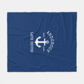 Nautic Anchor Navy Blue Family Lake House Fleecedecke (Vorderseite (Horizontal))