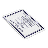 Nautic Anchor Navy Blue Gerahmt 2 Save the Date Magnet (Rechte Seite)