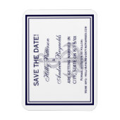 Nautic Anchor Navy Blue Gerahmt 2 Save the Date Magnet (Vertikal)