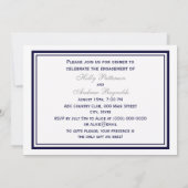 Nautic Anchor Navy Blue Gerahmt 2H Verlobung Einladung (Rückseite)