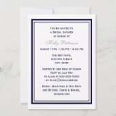 Nautic Anchor Navy Blue Gerahmt 2V Brautparty Einladung (Rückseite)