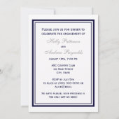 Nautic Anchor Navy Blue Gerahmt 2V Verlobung Einladung (Rückseite)