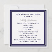 Nautic Anchor Navy Blue Gerahmtes 2SQ-Brautparty Einladung (Rückseite)