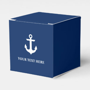 Nautic Anchor Navy Blue Personalisiert Geschenkschachtel
