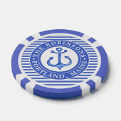 Nautic Anchor Navy Blue Personalisiert Pokerchips (Einzeln)