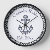 Nautic Anchor Navy Blue und White Uhr (Vorderseite)