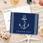 Nautic Anchor Navy Blue Vielen Dank Postkarte