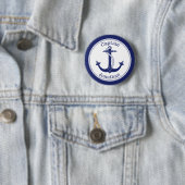 Nautic Anchor Navy Captain Personalisiert Button (Beispiel)