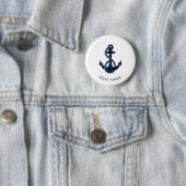 Nautic Anchor Navy Niedlich Boat Name Custom Button (Beispiel)