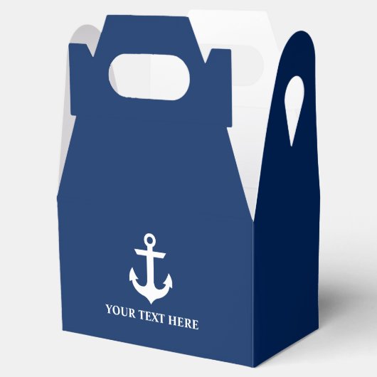 Nautic Anchor Navy Personalisiert Gable Geschenkschachtel (Geöffnet)