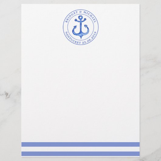 Nautic Anchor Navy Personalisierte Hochzeit (Vorderseite)