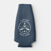 Nautic Anchor Oars Captain Ihr Boot Name Blau Flaschenkühler (Vorderseite)