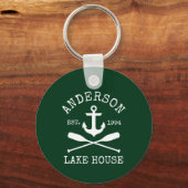 Nautic Anchor Oars Family Lake House Green Schlüsselanhänger (Vorderseite)