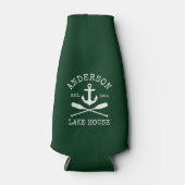 Nautic Anchor Oars Green Family Lake House Flaschenkühler (Vorderseite)