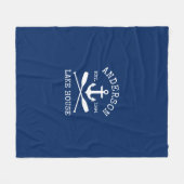 Nautic Anchor Oars Navy Blue Family Lake House Fleecedecke (Vorderseite (Horizontal))