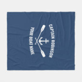Nautic Anchor Oars Paddles Captain oder Bootsname Fleecedecke (Vorderseite (Horizontal))