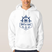 Nautic Anchor Oars Schiffrad Helm Boot oder Name Hoodie (Vorderseite)