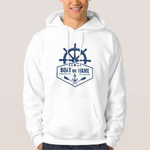Nautic Anchor Oars Schiffrad Helm Boot oder Name Hoodie