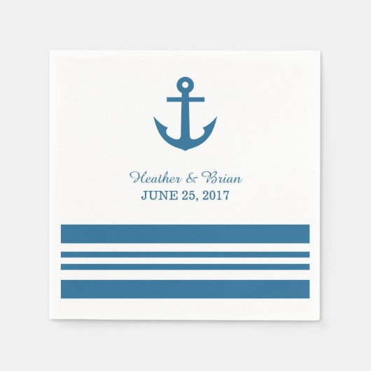 Nautic Anchor Paper Napkins Serviette (Vorderseite)