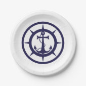 Nautic Anchor Pappteller (Vorderseite)