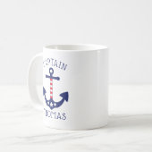 Nautic Anchor Patriotic Captain Name hinzufügen Kaffeetasse (Vorderseite Links)