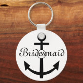 Nautic Anchor Personalisiert Bridesmaid Schlüsselanhänger (Vorderseite)