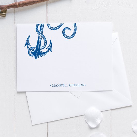 Nautic Anchor Personalisiert Stationery Small Mitteilungskarte