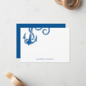 Nautic Anchor Personalisiert Stationery Small Mitteilungskarte (Vorderseite/Rückseite Beispiel)