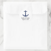 Nautic Anchor Personalisiert Wedding Stickers Sieg (Tasche)