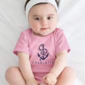Nautic Anchor Pink Personalisiert Baby Strampler