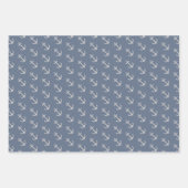 Nautic Anchor Polka Dot Stripe Geschenkpapier Set (Vorderseite)