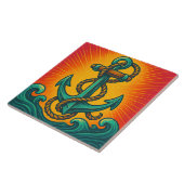 Nautic Anchor Pop Art Fliese (Seite)