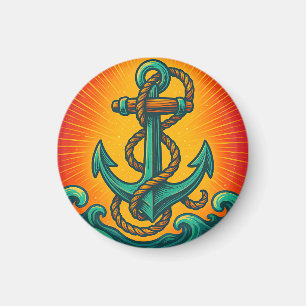 Nautic Anchor Pop Art Magnet