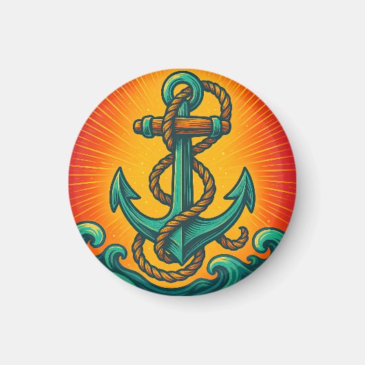 Nautic Anchor Pop Art Magnet (Vorne)