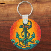 Nautic Anchor Pop Art Schlüsselanhänger (Vorderseite)
