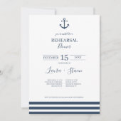 Nautic Anchor Probe Dinner Einladung (Vorderseite)